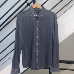 Express for Men blue long sleeve cotton button down shirt button collar medium